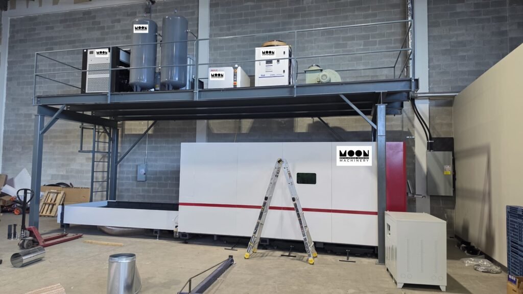 moon machinery laser with mezzanie